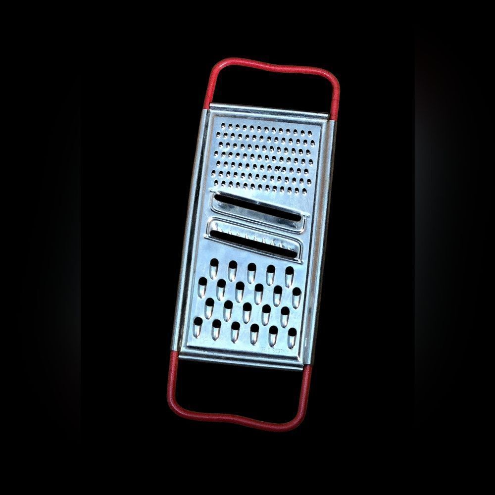 "5/$25" Vintage Red Rubber Handled Stainless Steel Cheese Grater